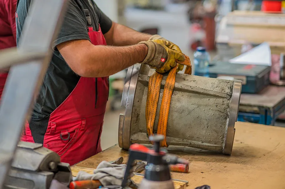 Montagearbeit in der Werkstatt von MAWI